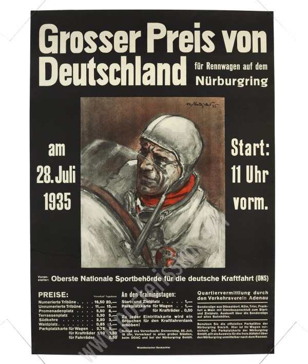 Affiche originale Grosser Preis von Deutschland 1935-posterissim