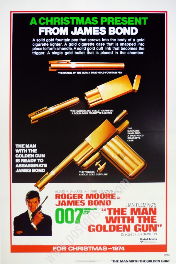 Affiche ancienne originale de Robert McGinnis pour le film The Man with the Golden Gun-posterissim