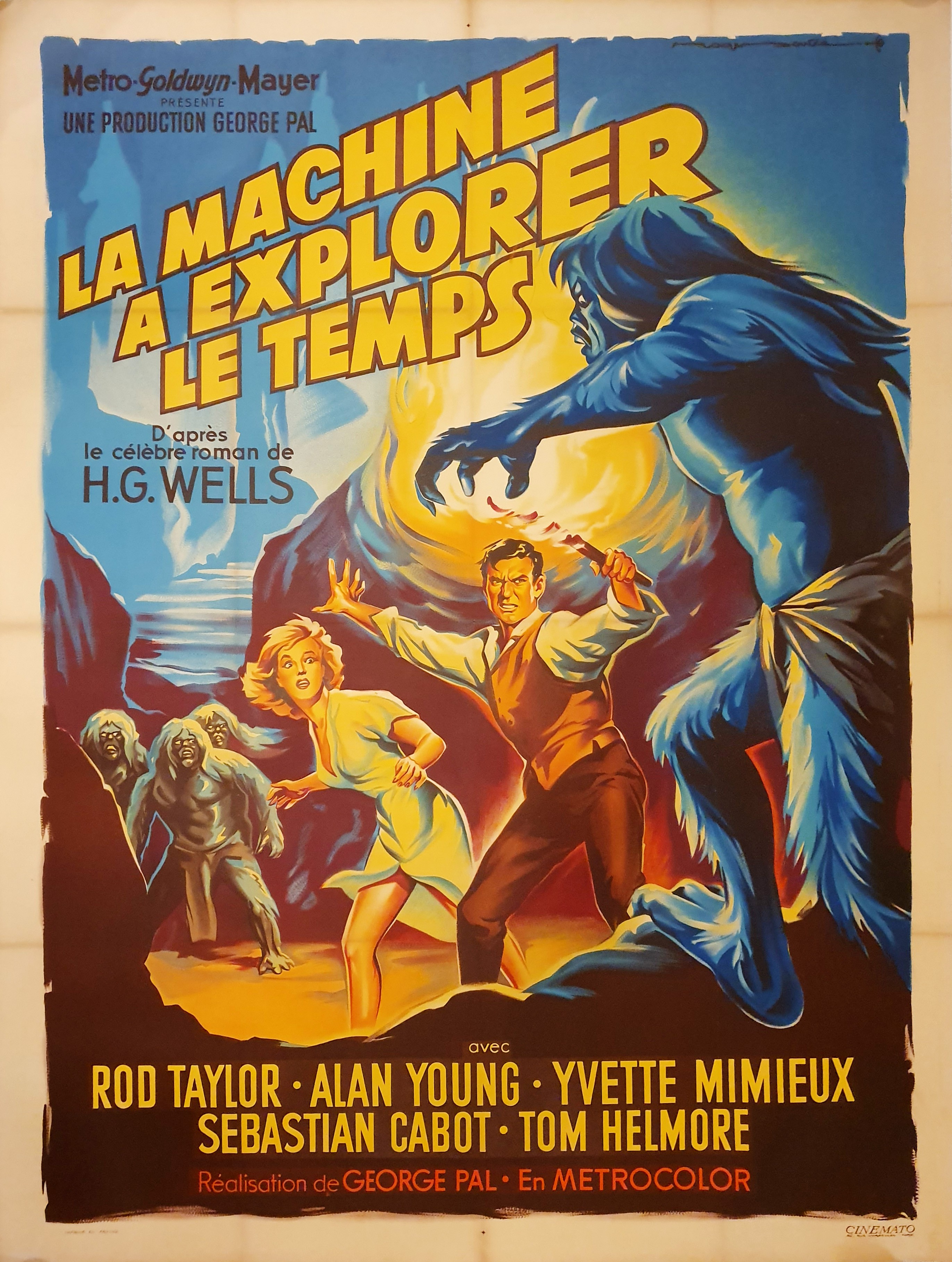 1960 vintage movie advertising poster reproduction. The Time Machine 