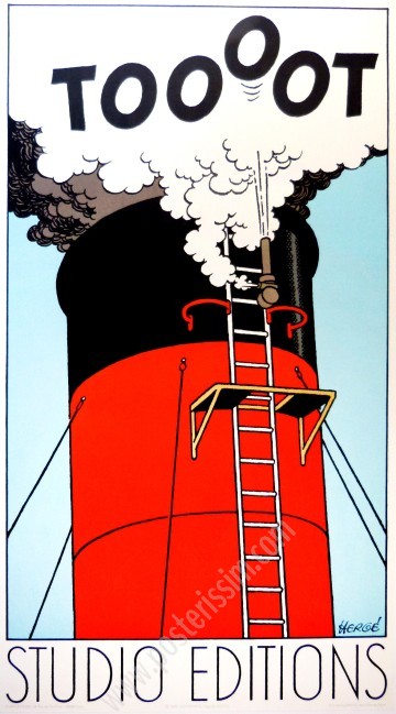 Affiche originale lithographique dessinée par Hergé, Studio Editions, 1980-posterissim