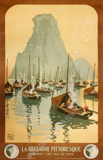 Affiche ancienne originale La Bretagne pittoresque-posterissim.