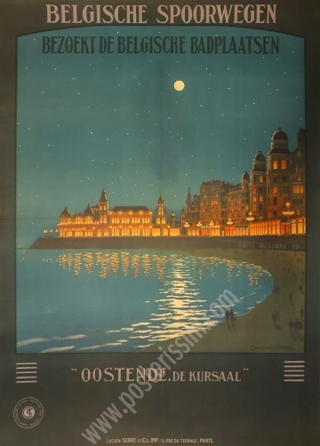 Affiche ancienne Belgische Spoorwegen Oostende de Kursaal -posterissim