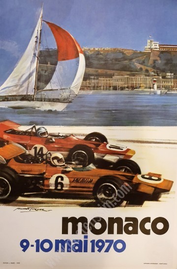 Affiche ancienne originale Grand Prix Automobile de Monaco de 1970-posterissim