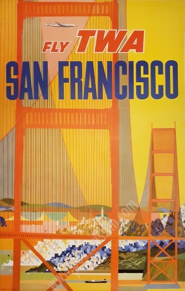 Affiche originale TWA San Francisco-posterissim