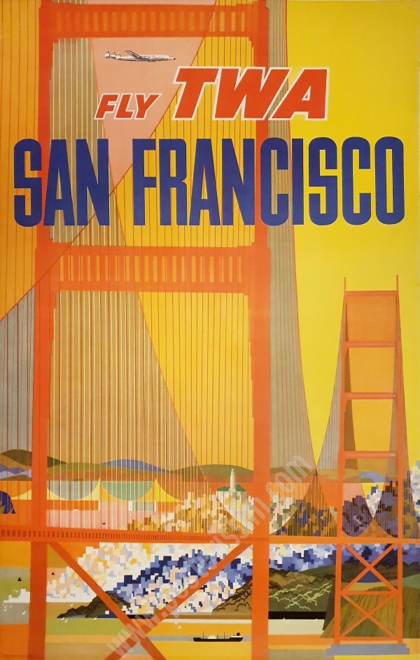 Affiche originale TWA San Francisco-posterissim