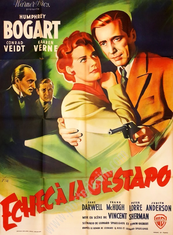 Affiche ancienne originale du film Echec à la Gestapo-posterissim