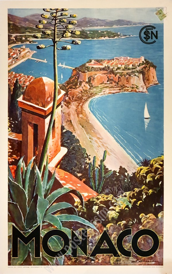 Affiche ancienne originale SNCF Monaco-posterissim