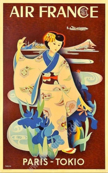 Affiche originale Air France Paris Tokio-posterissim