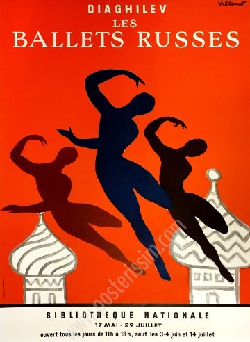 Affiche ancienne Les Ballets Russes de Diaghilev-posterissim