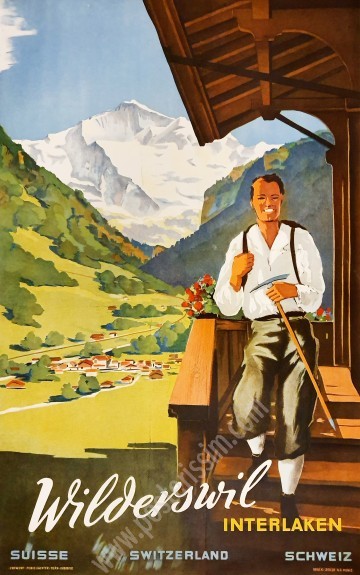 Affiche ancienne de tourisme Wilderswil Interlaken-posterissim