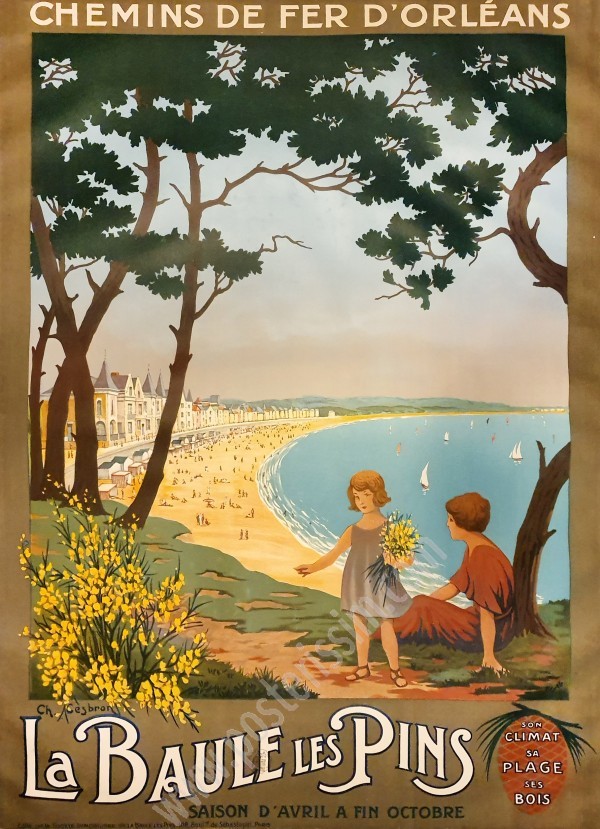 Affiche ancienne vers 1925 de La Baule les Pins-posterissim