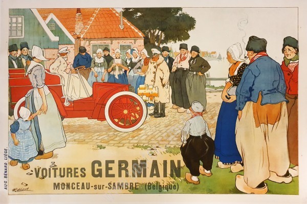 Affiche ancienne originale Voitures Germain-posterissim