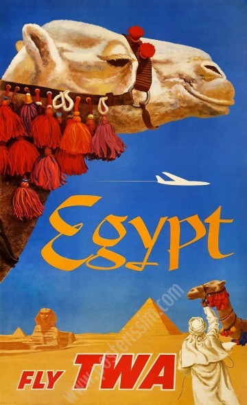 Affiche originale Fly TWA Egypt-posterissim