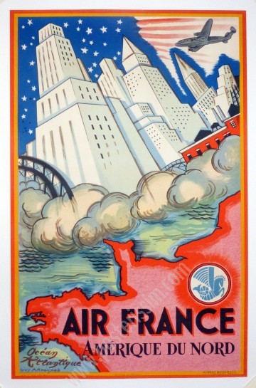 Affiche originale Air France Amérique du Nord-posterissim